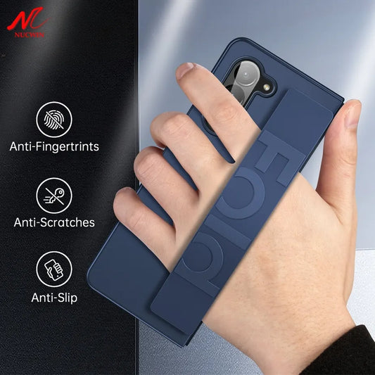 For Samsung Z Fold 5 4 3 Case Elastic Wrist Strap Ultra Thin